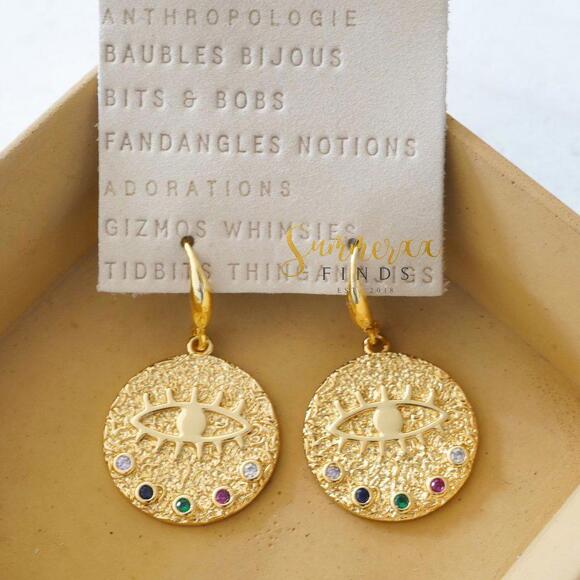 Anthropologie Jewelry - Anthropologie Evil Eye Drop Earrings